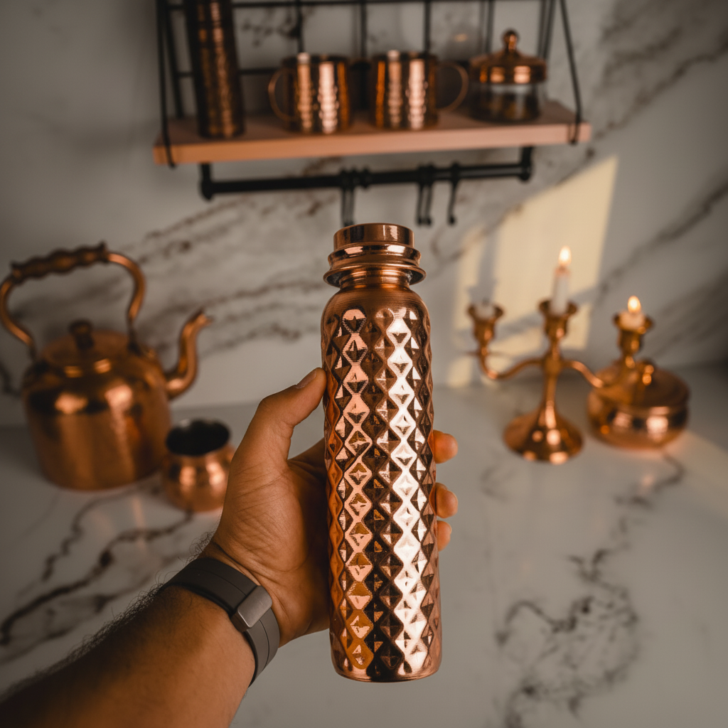 Kalaylı Saf Bakır Matara (700 ml)