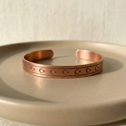 Ay-Yıldız Detaylı Premium Bakır Bileklik