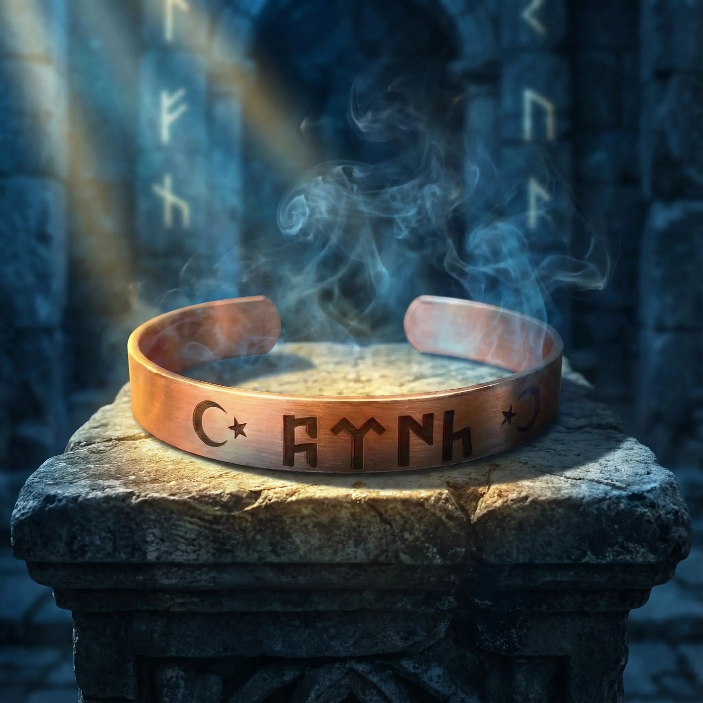 Göktürk Sembollü El Yapımı Bakır Bileklik