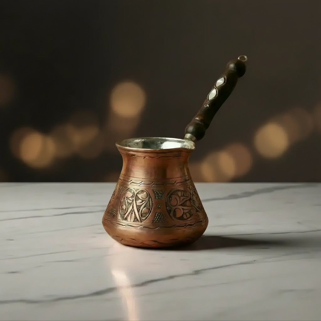 İşlemeli Bakır Cezve