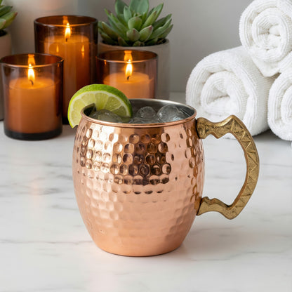 Bakır Kupa Bardak İşlemeli (350 ml)
