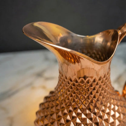 Özel Tasarım El İşçiliği Piramit Desen Bakır Sürahi (2 Litre)