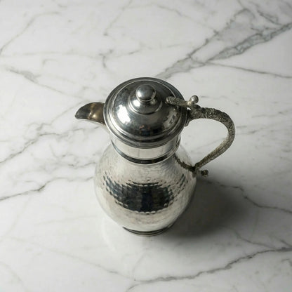 Kalaylı, Kapaklı Bakır Sürahi Gümüş Renk (2.5 Litre)