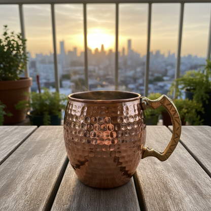 Bakır Kupa Bardak İşlemeli (350 ml)