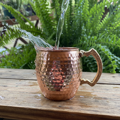 Bakır Kupa Bardak İşlemeli (350 ml)