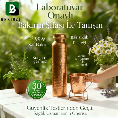 Kalaylı Saf Bakır Matara (700 ml)